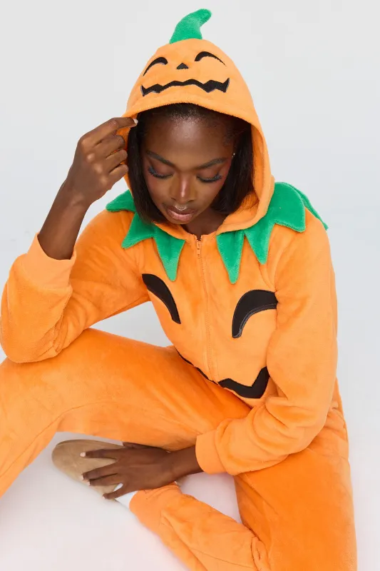 3D Pumpkin Plush Onesie made by Stitches