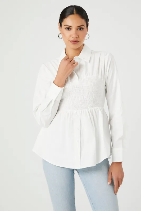 Haut surdimensionné smocké à manches longues sold by Urban Planet