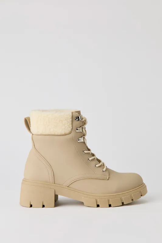 Faux Fur Collar Winter Boot made by Stitches
