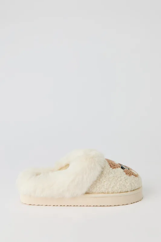Teddy Bear Slippers made by Stitches