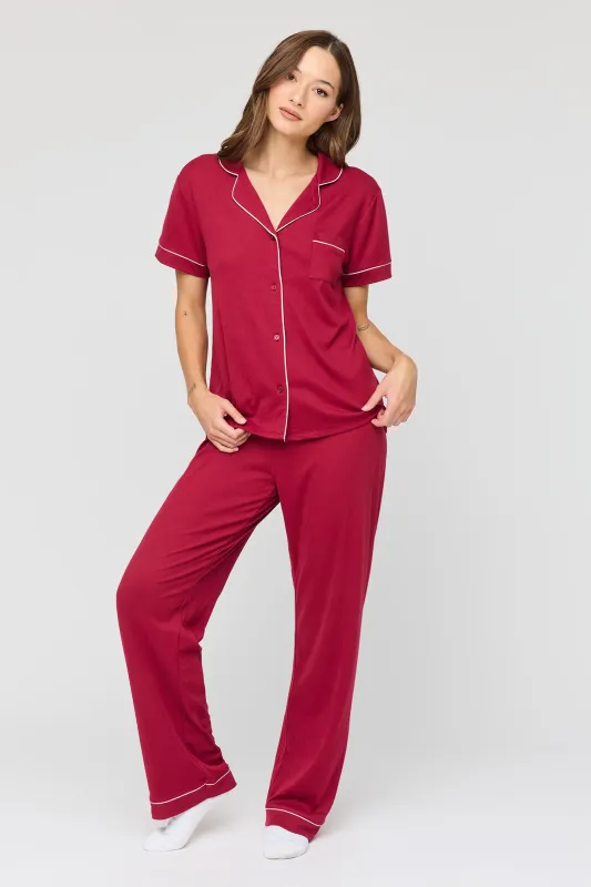 Button Up Top & Pant Pajama Set made by Stitches