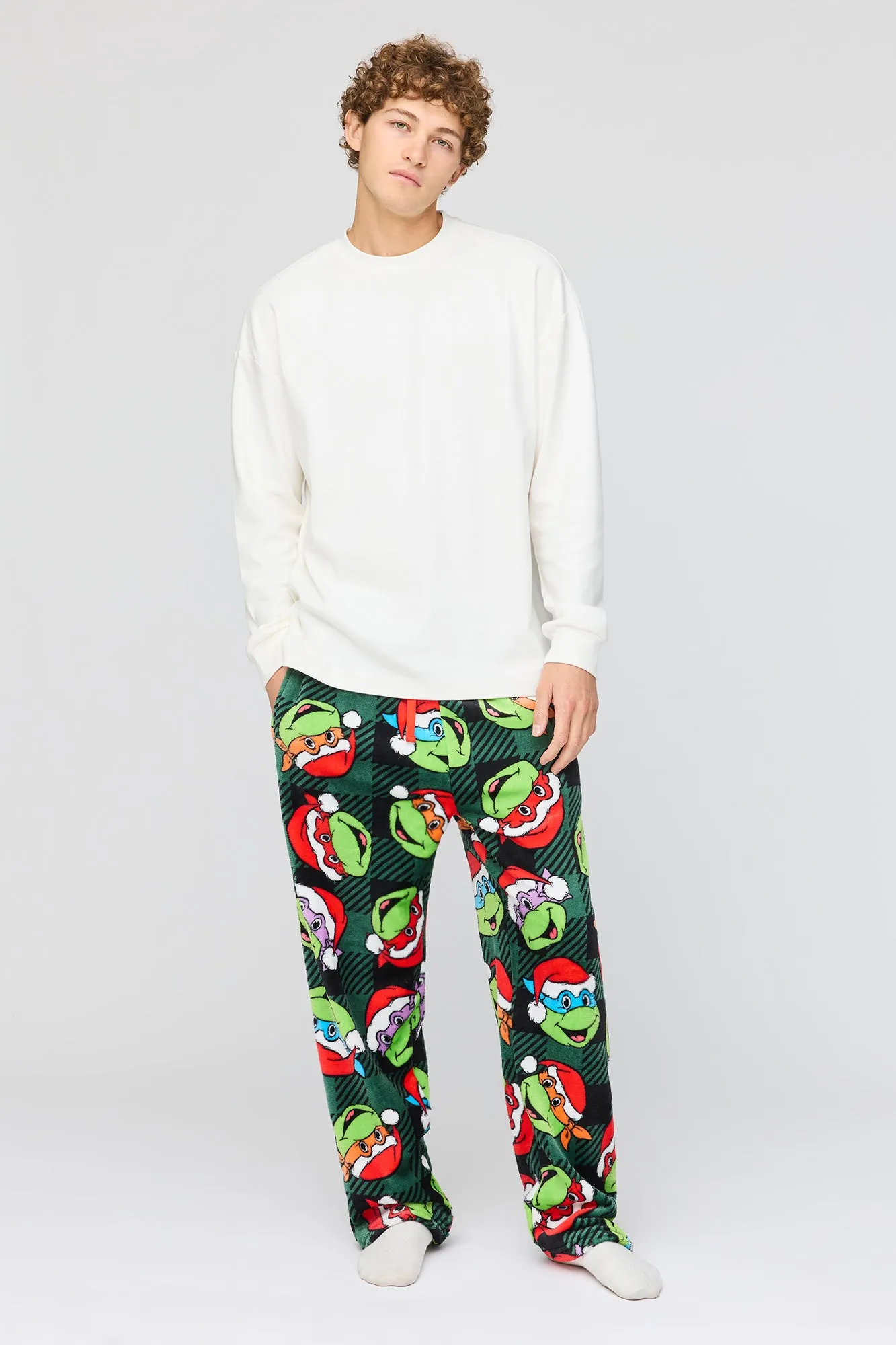 Cartoon Christmas Plush Pajama Pant sold by Urban Planet product image thumbnail 5