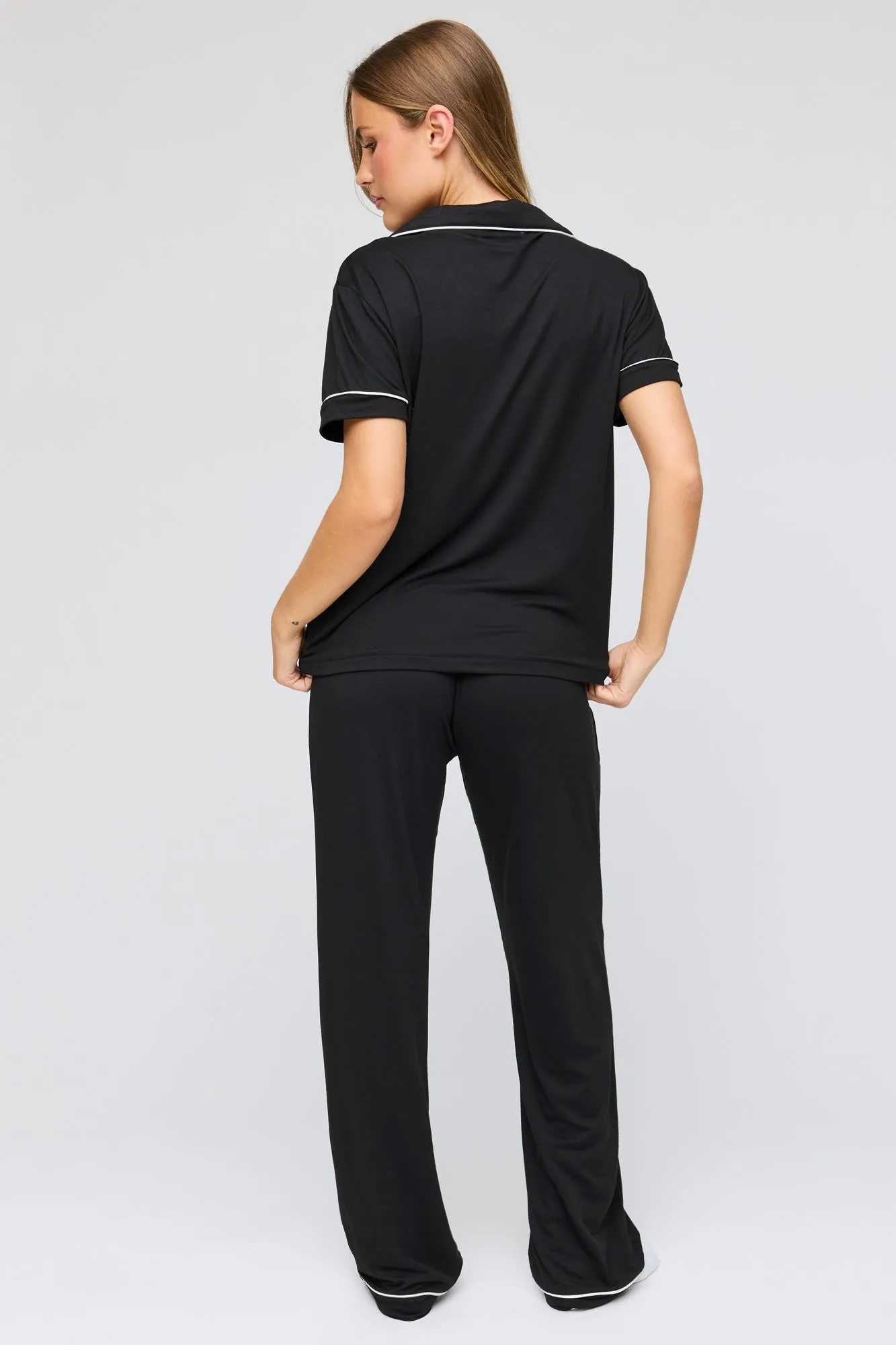 Soft Button-Up Top & Pant Pajama Set sold by Urban Planet product image thumbnail 4