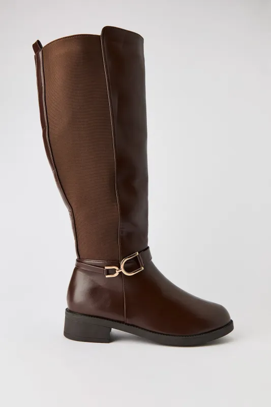 Faux Leather Knee High Boots made by Stitches