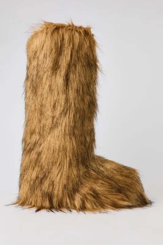 Shaggy Faux Fur Knee High Boots made by Stitches
