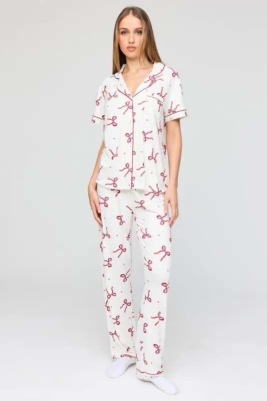 Button-Up Top & Pant Pajama Set made by Stitches