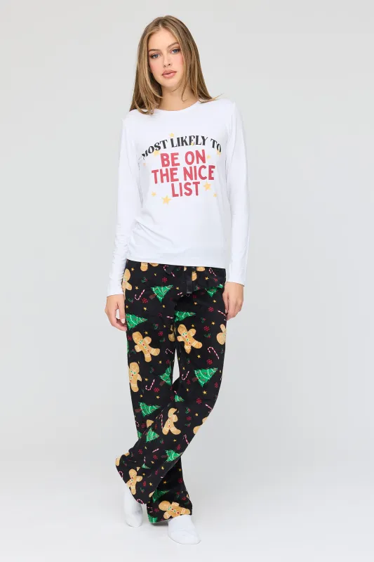 Womens Most Likely To Fammy Jammies Set made by Stitches