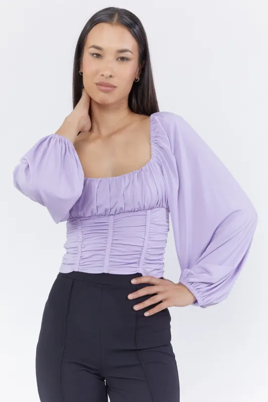 Square Neck Gathered Top sold by Urban Planet