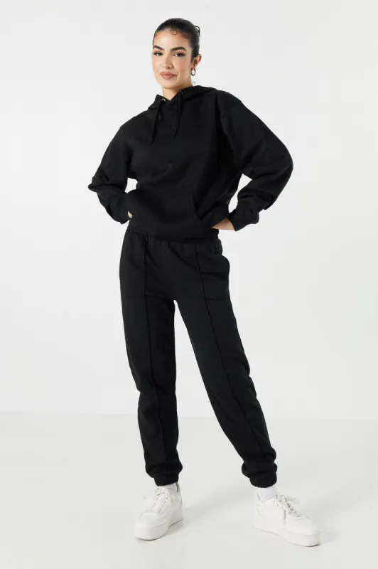 Solid Fleece Front Seam Jogger sold by Urban Planet