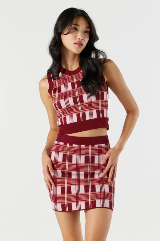 Minirobe en tricot à carreaux sold by Urban Planet