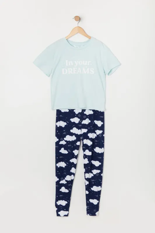 Girls In Your Dreams Graphic 2 Piece Pajama Set sold by Urban Planet