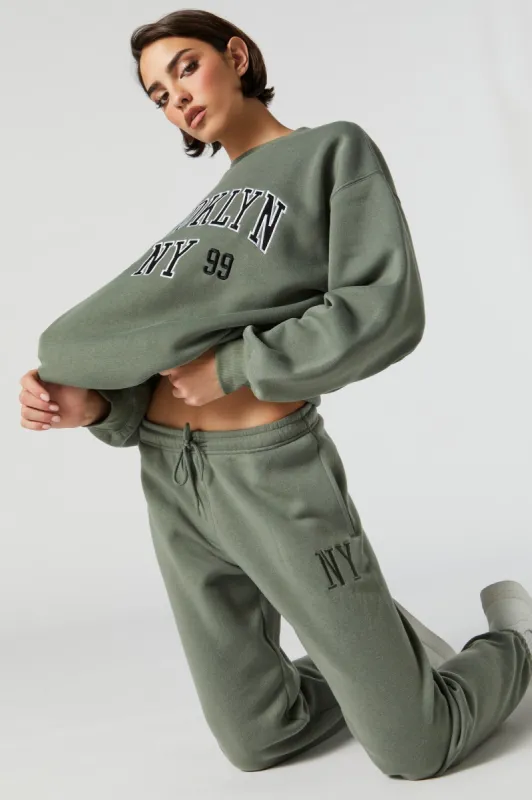 Jogger en molleton avec motif brodé Brooklyn sold by Urban Planet