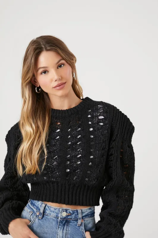Chandail court en tricot ajouré sold by Urban Planet