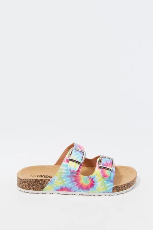 Girls Tie Dye Print Double Buckle Sandal sold by Urban Planet