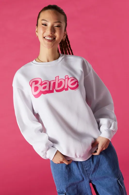 Chandail en molleton blanc à imprimé Barbie™ sold by Urban Planet