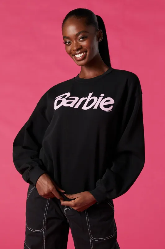 Chandail en molleton noir à imprimé Barbie™ sold by Urban Planet