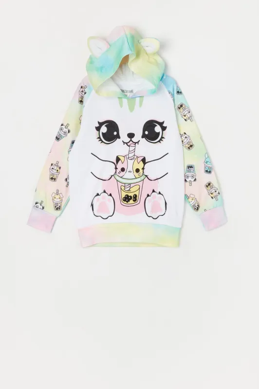 Girls Boba Cat Character Hoodie sold by Urban Planet