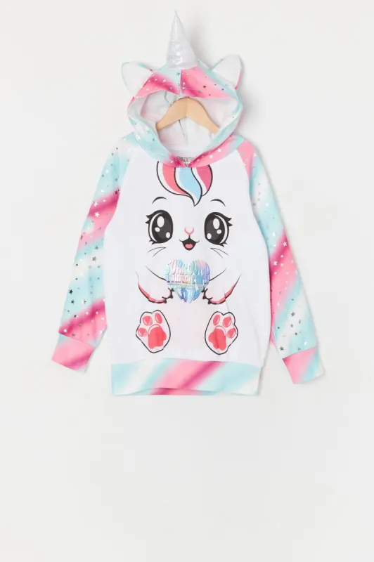 Girls Cat Unicorn Character Hoodie sold by Urban Planet