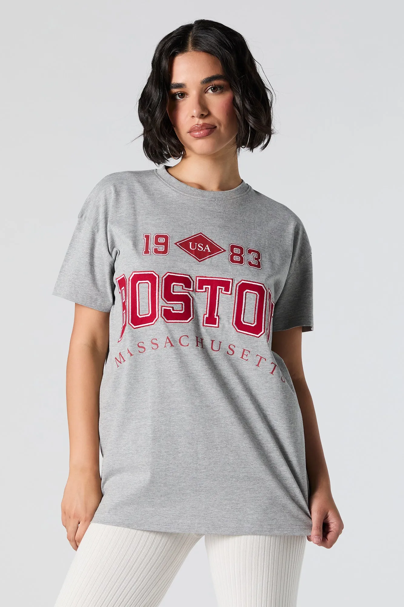 Boston Embroidered T-Shirt sold by Urban Planet