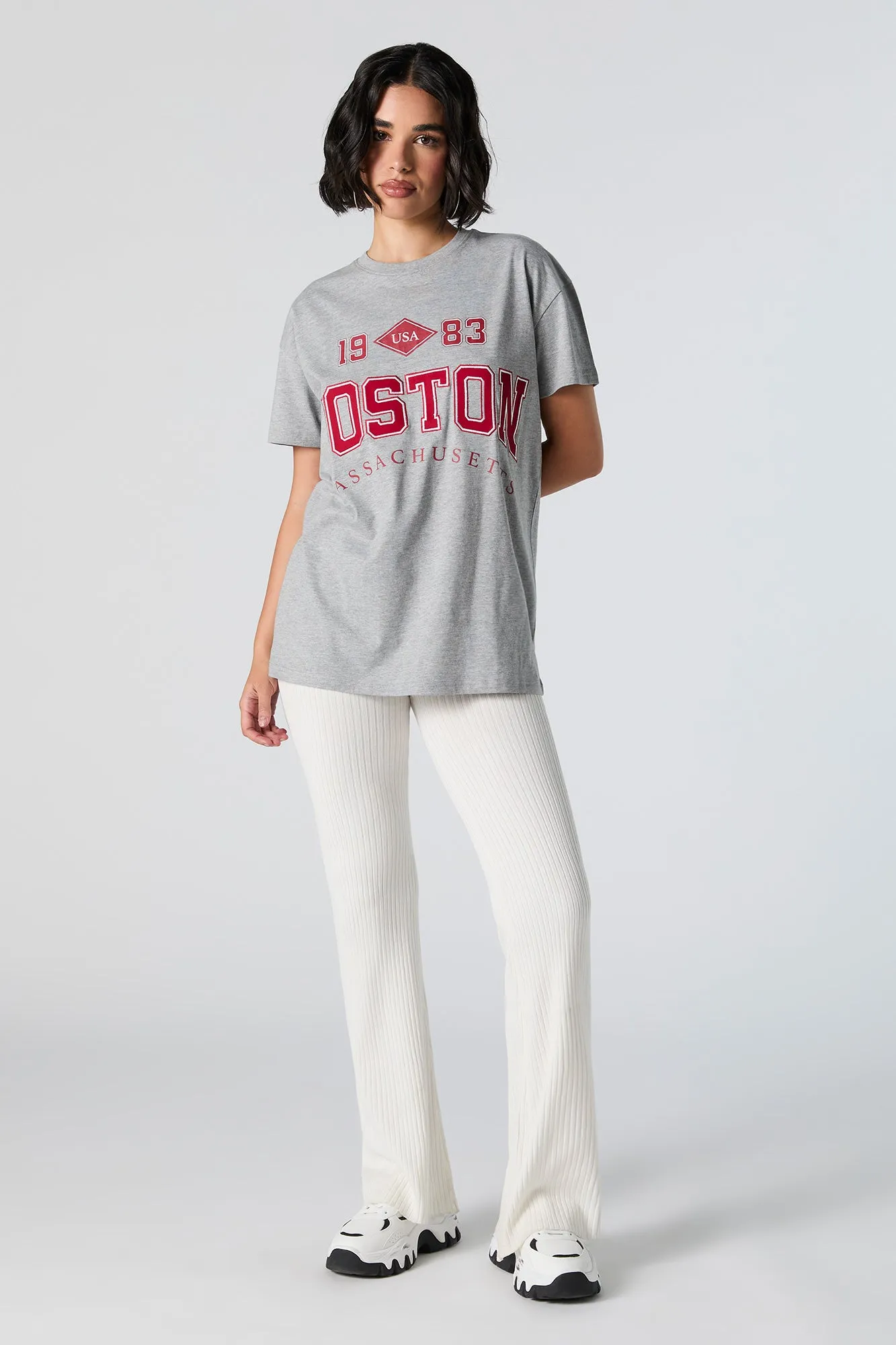 Boston Embroidered T-Shirt sold by Urban Planet product image thumbnail 2