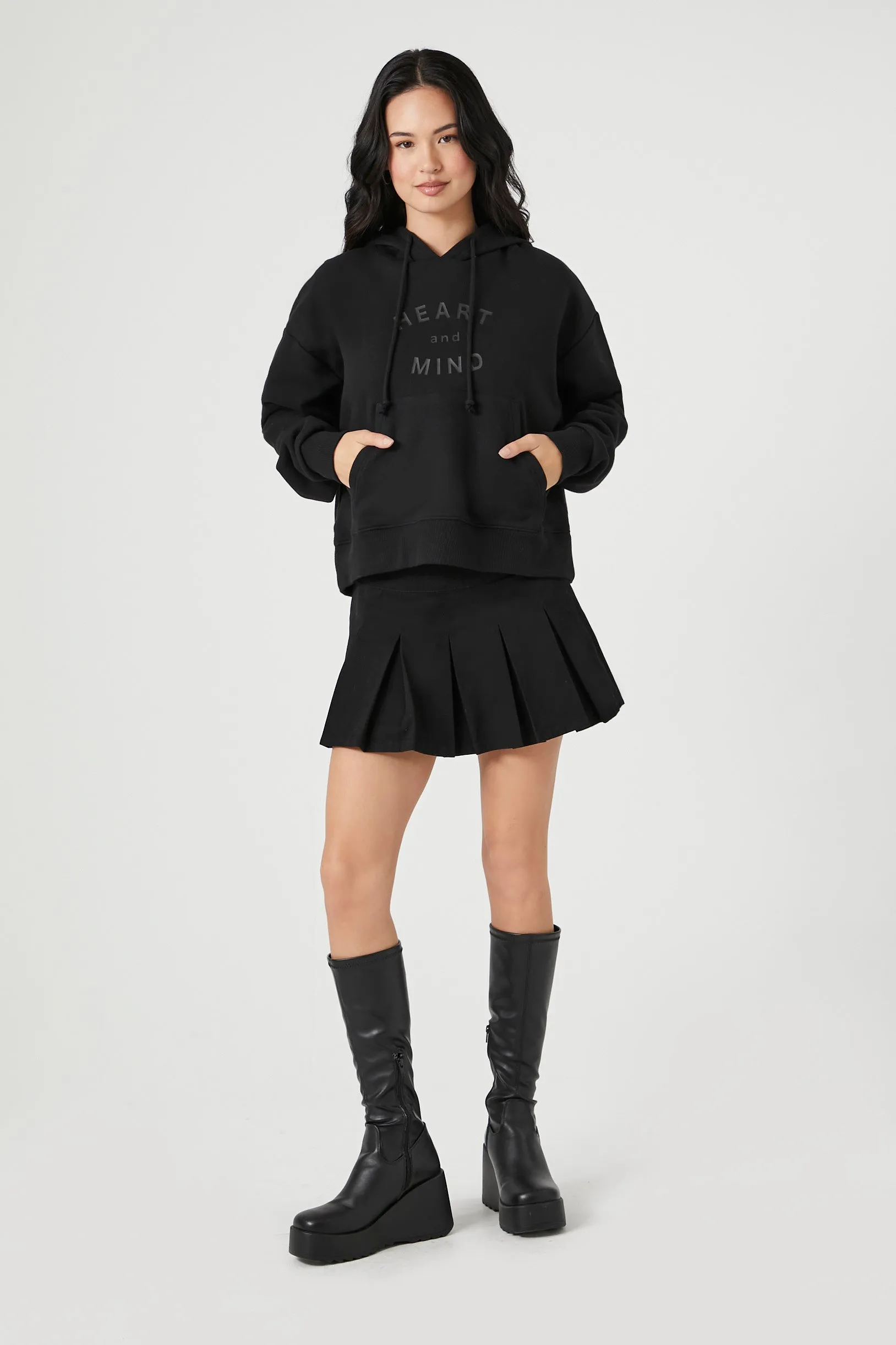 Haut à capuchon à imprimé Heart and Mind sold by Urban Planet product image thumbnail 4