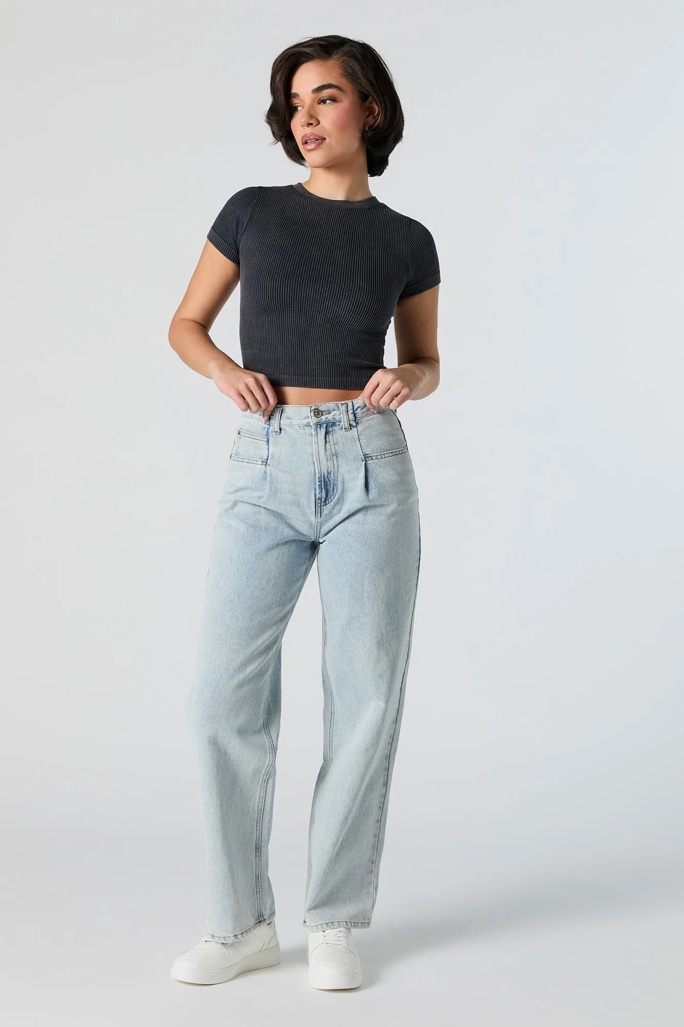 Ribbed High Neck T-Shirt sold by Urban Planet product image thumbnail 3