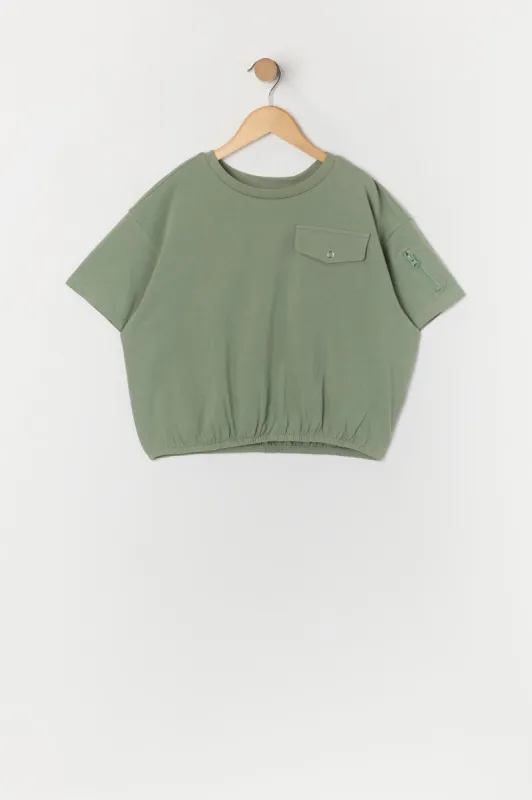 T-shirt utilitaire avec ourlet cintré pour fille sold by Urban Planet