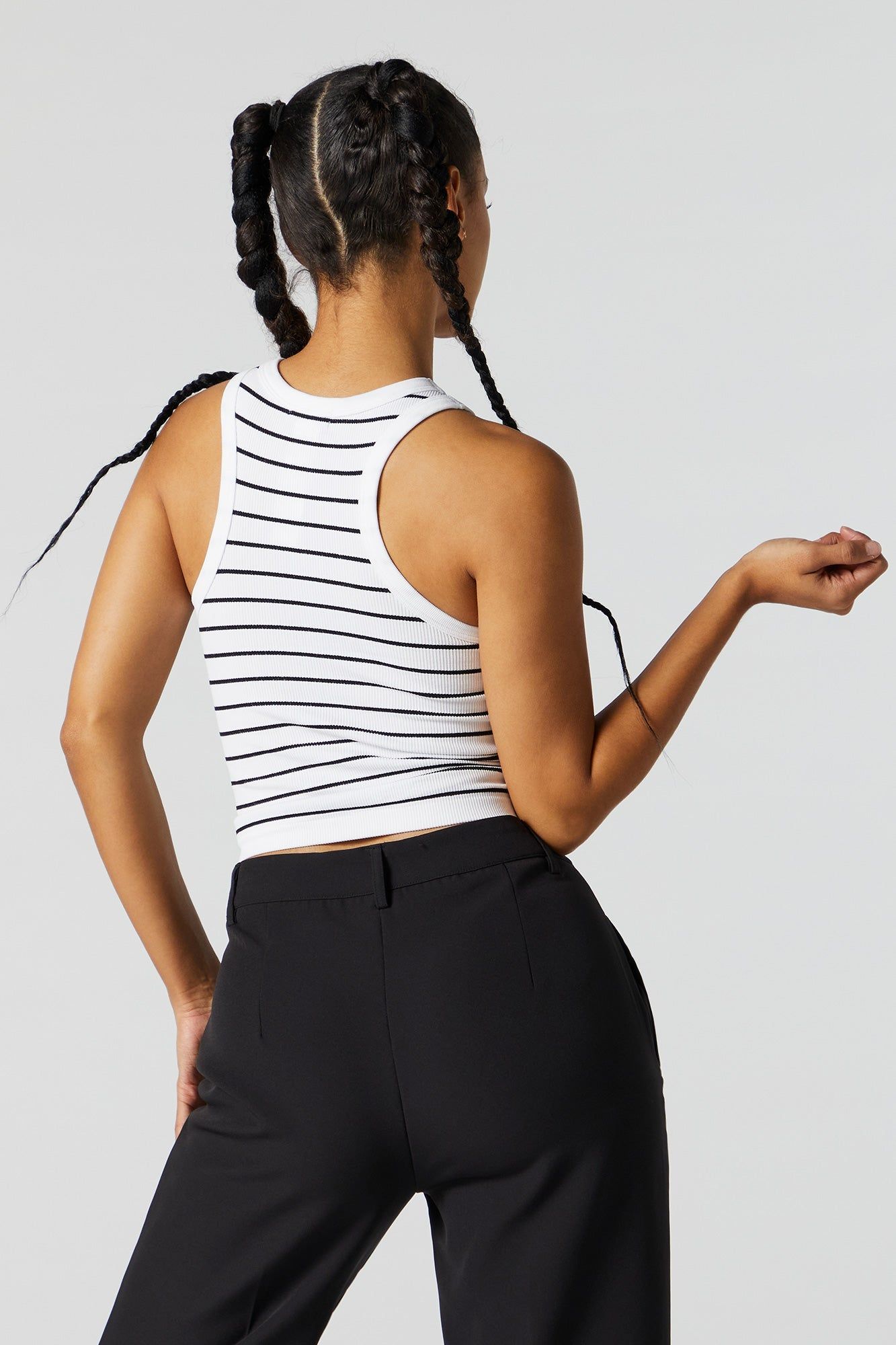 Seamless Striped Ribbed Tank sold by Urban Planet product image thumbnail 2