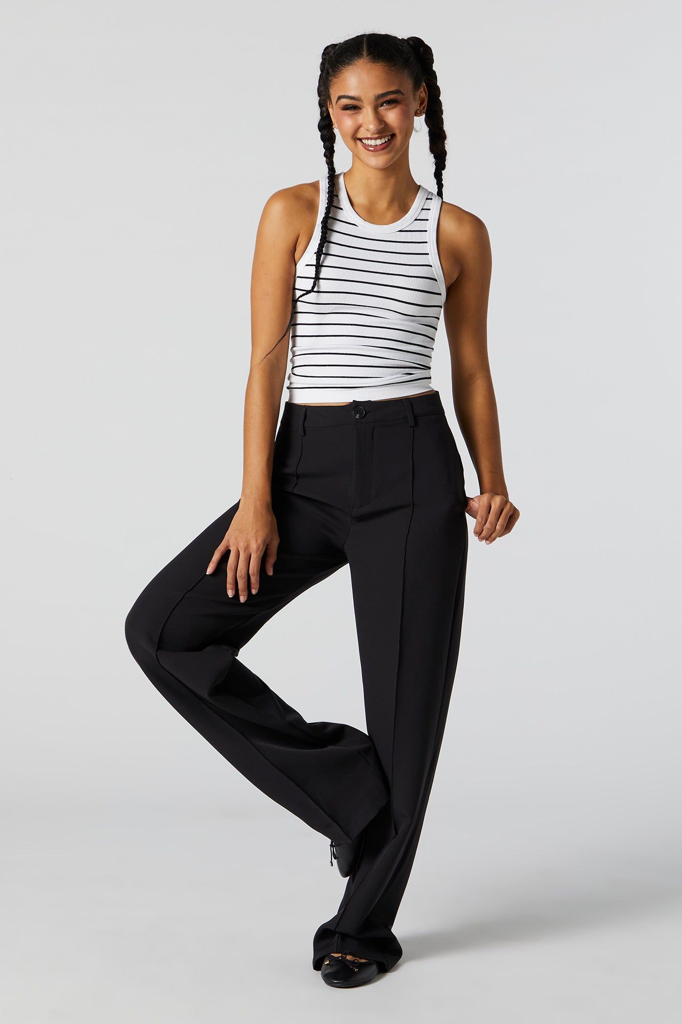 Seamless Striped Ribbed Tank sold by Urban Planet product image thumbnail 3