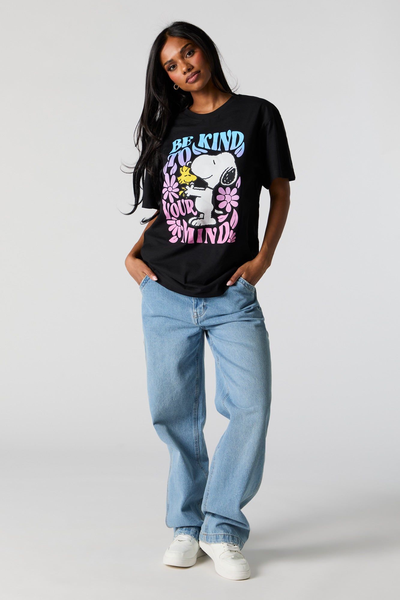 Snoopy Be Kind Graphic Boyfriend T-Shirt sold by Urban Planet product image thumbnail 3