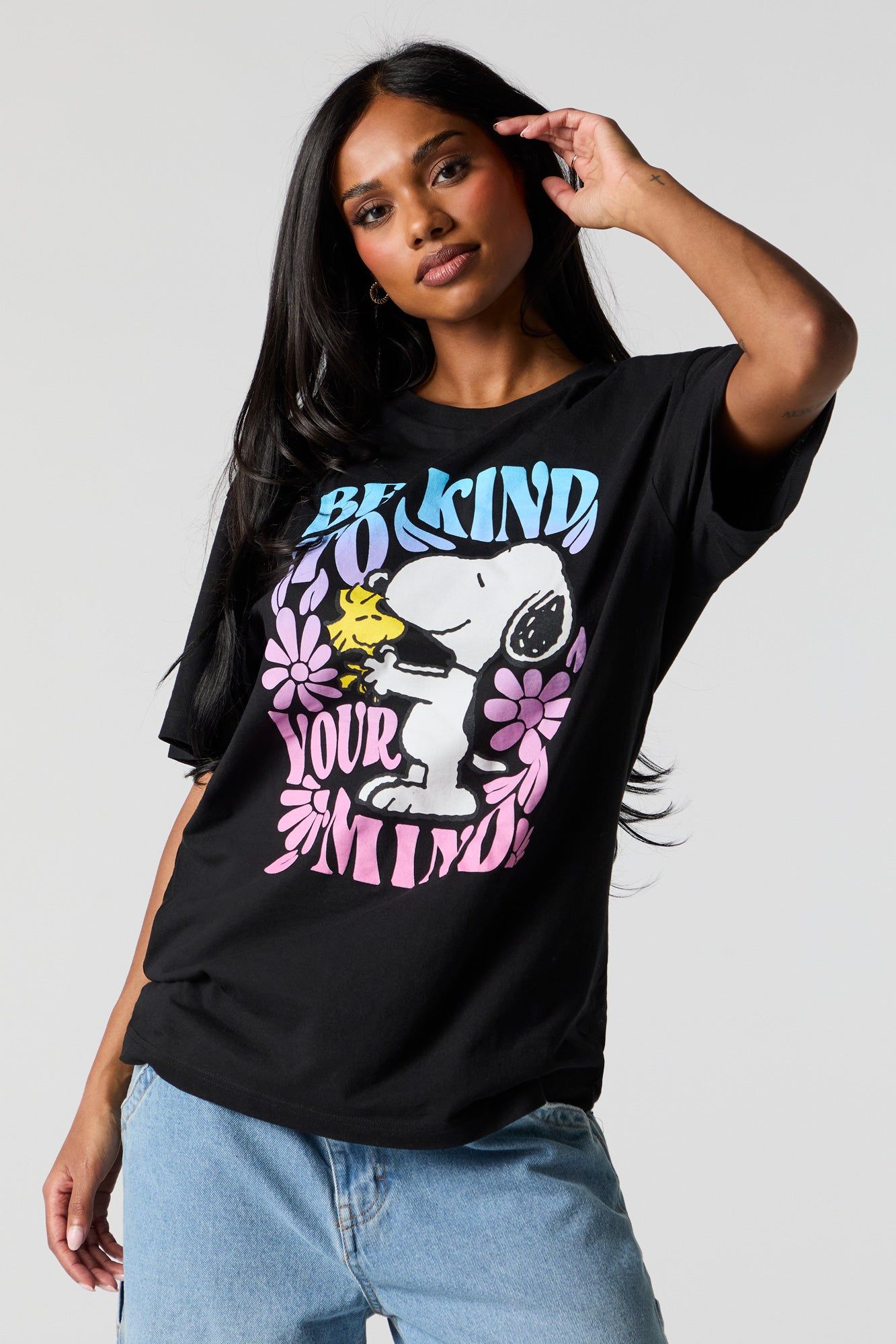 Snoopy Be Kind Graphic Boyfriend T-Shirt sold by Urban Planet product image thumbnail 2