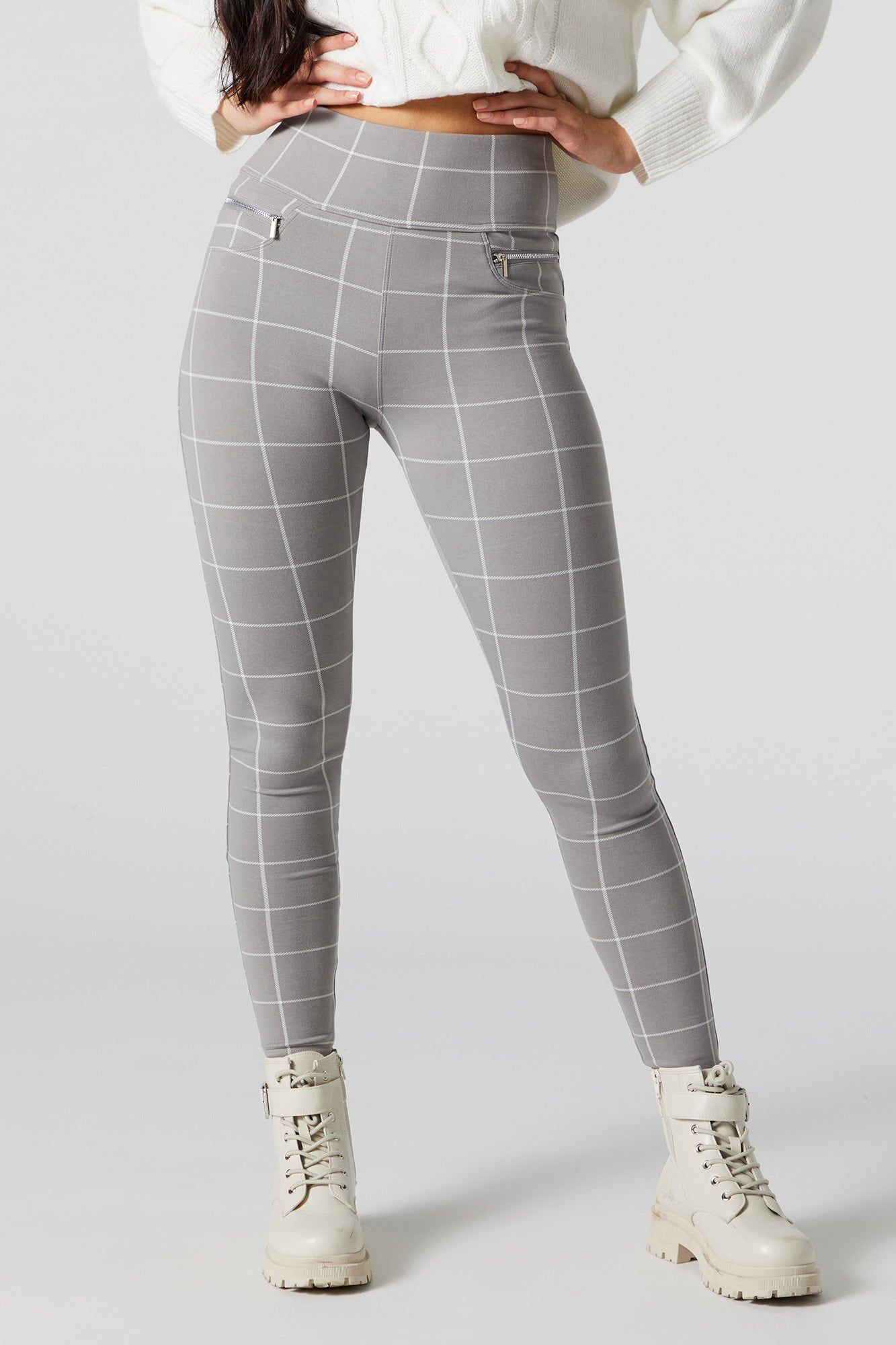 Legging à carreaux avec poches à fermeture à glissière sold by Urban Planet product image thumbnail 3