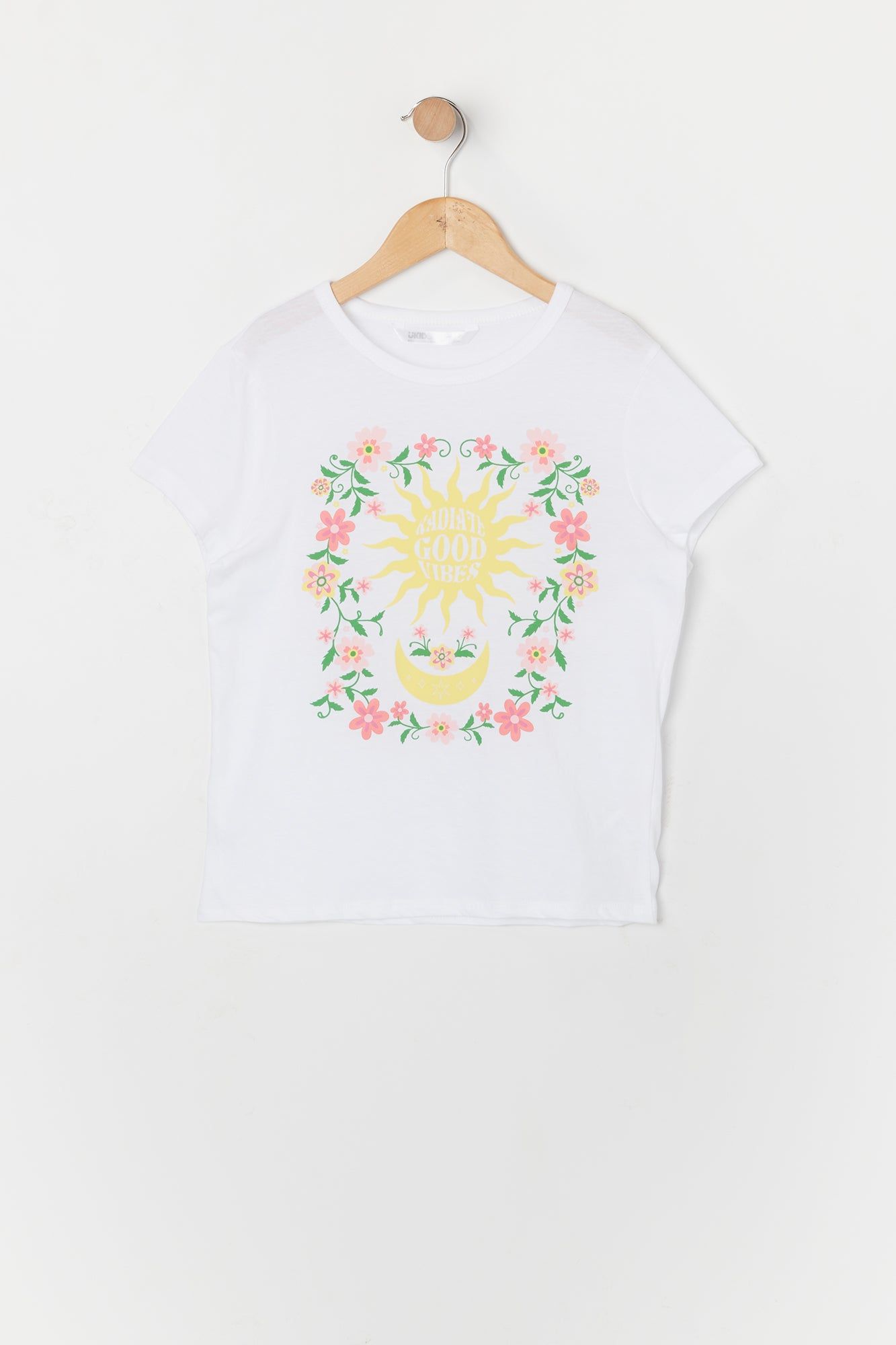 Girls Moon and Flowers Graphic T-Shirt sold by Urban Planet