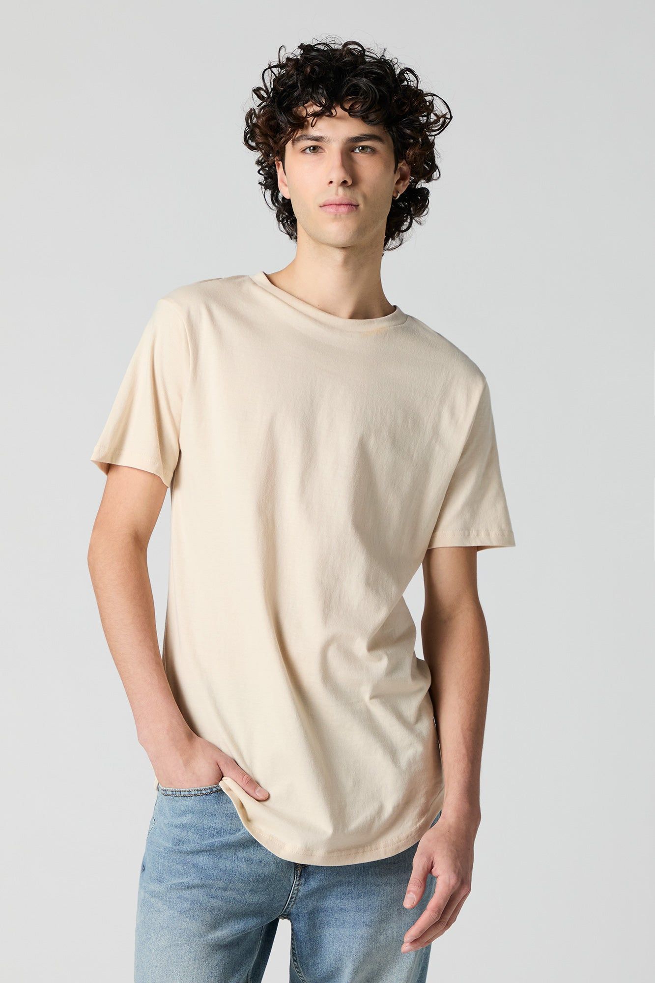 Longline Crewneck T-Shirt sold by Urban Planet