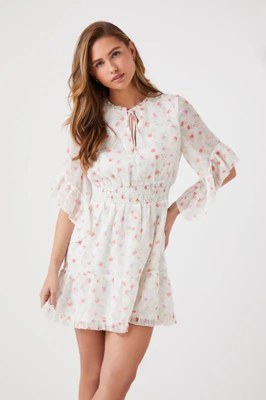 Floral Chiffon Mini Dress sold by Urban Planet