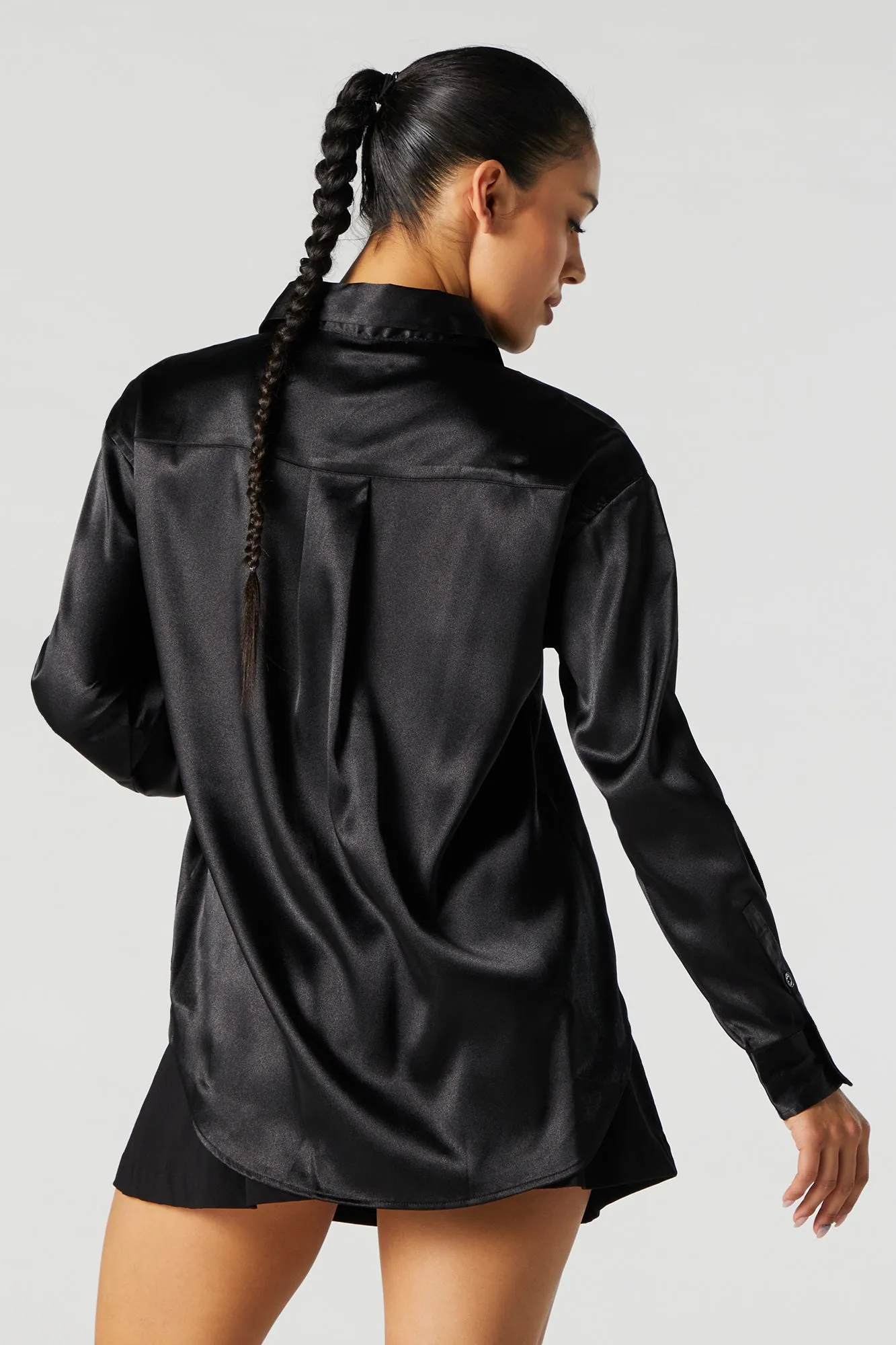 Satin Button-Up Top sold by Urban Planet product image thumbnail 5