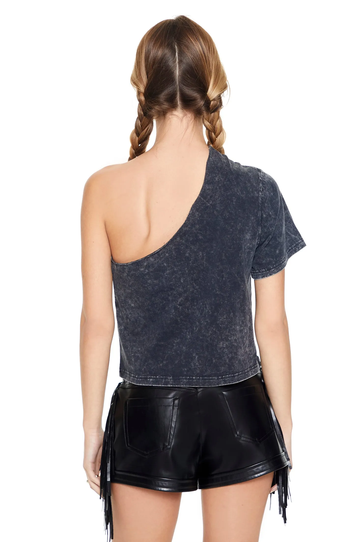 T-shirt délavé à imprimé Rodeo avec épaule unique sold by Urban Planet product image thumbnail 3