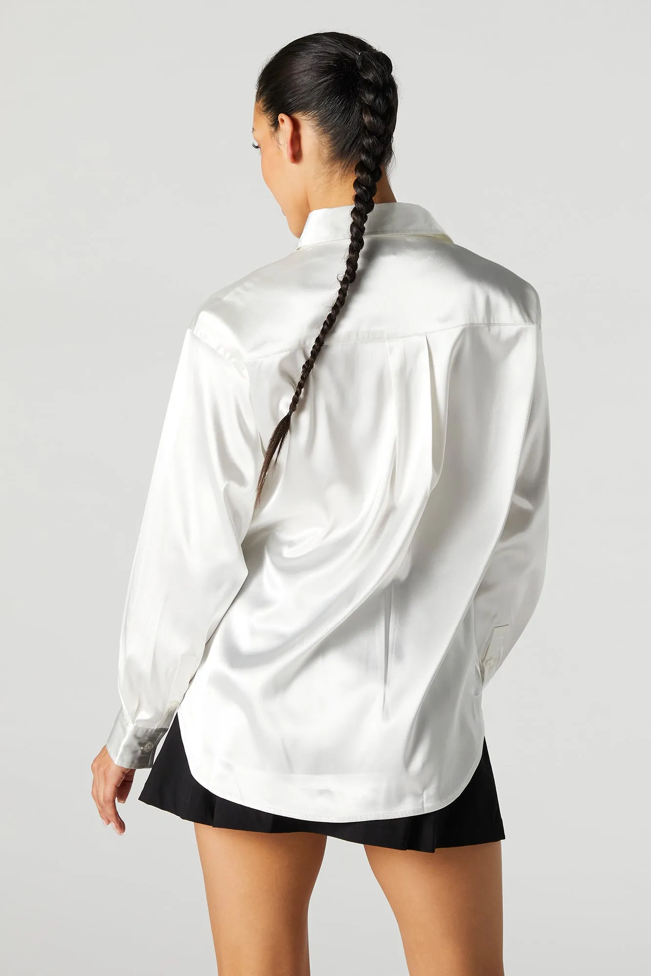Satin Button-Up Top sold by Urban Planet product image thumbnail 2