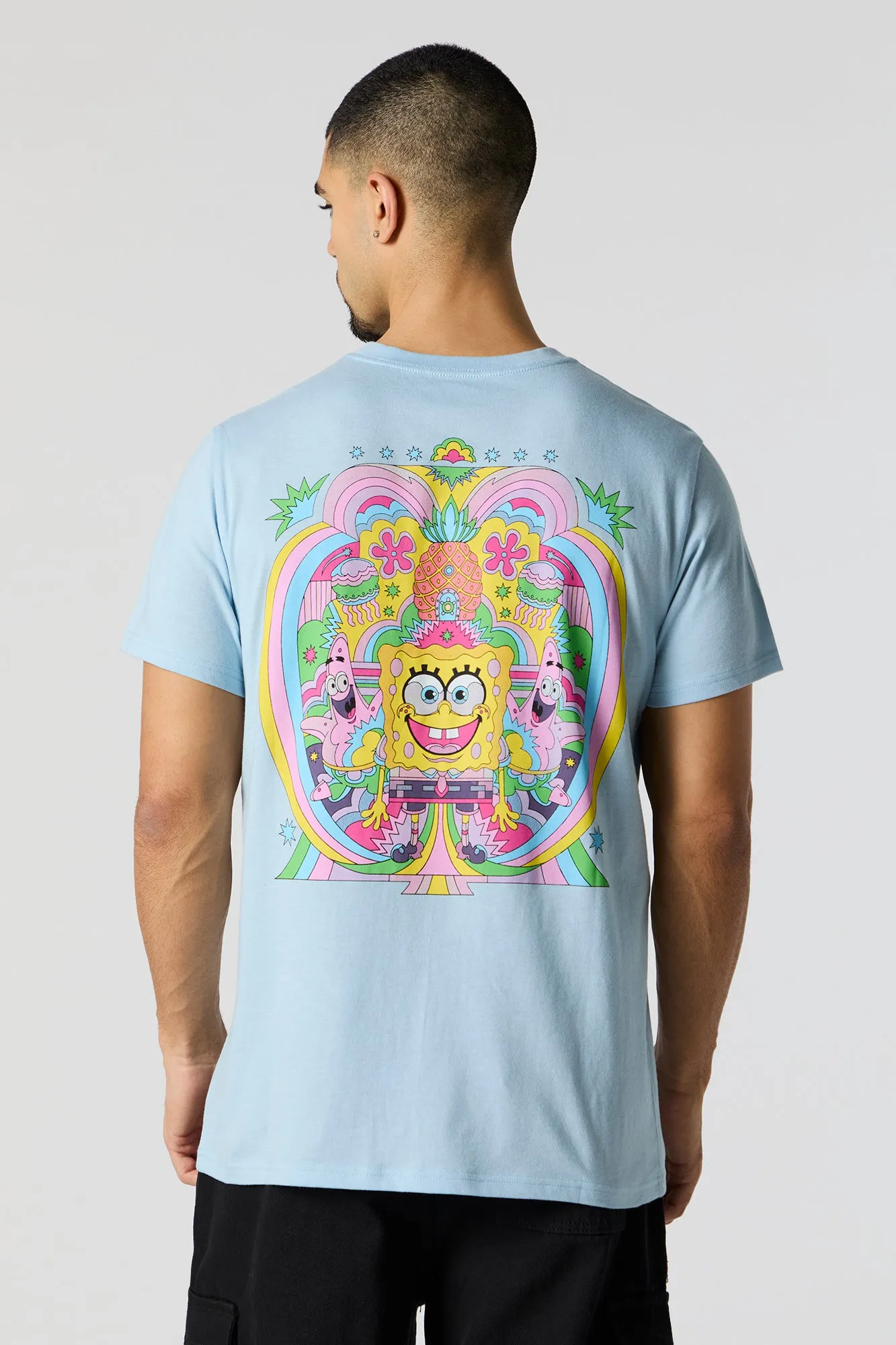 Blue SpongeBob Reimagination Graphic T-Shirt sold by Urban Planet product image thumbnail 2