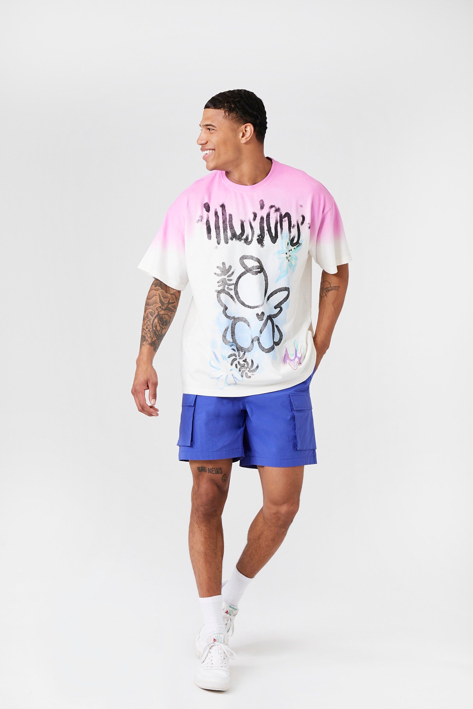 Gradient Illusions Graphic T-Shirt sold by Urban Planet product image thumbnail 4