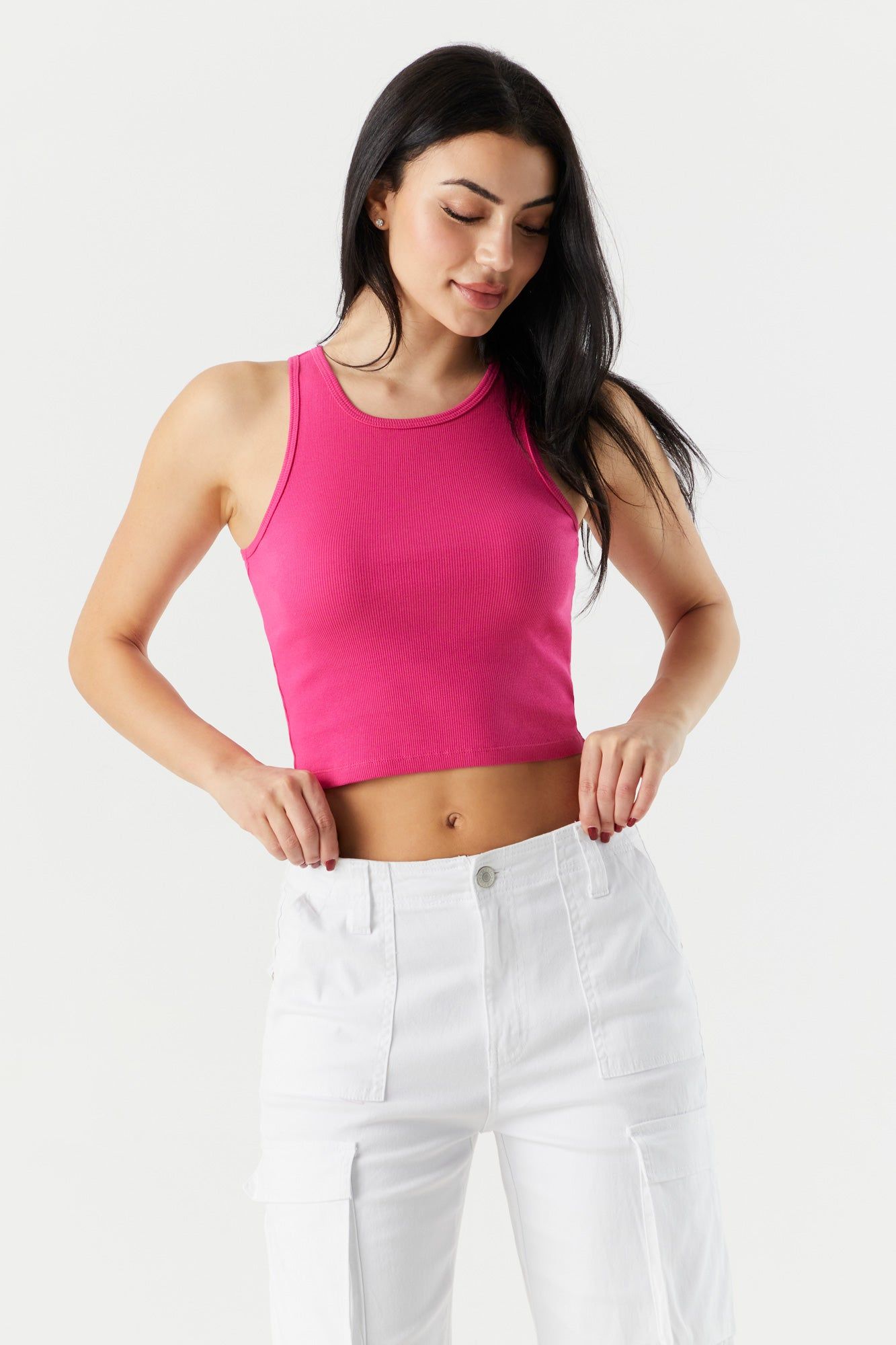 Ribbed High Neck Tank sold by Urban Planet product image thumbnail 10