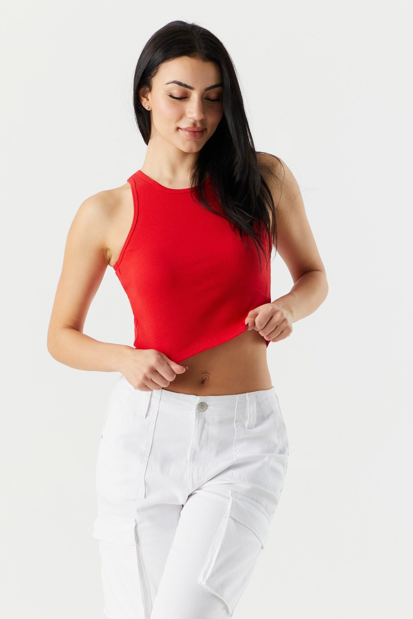 Ribbed High Neck Tank sold by Urban Planet product image thumbnail 7