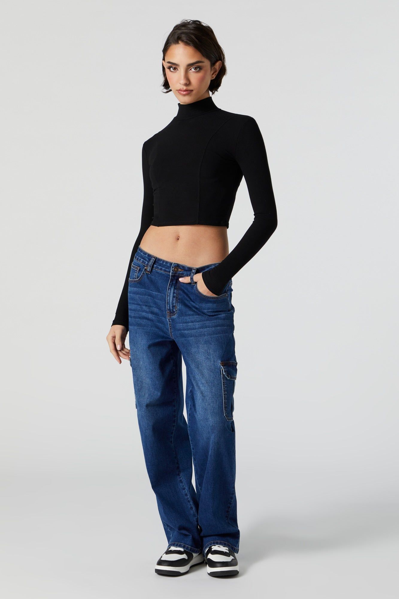 Jean cargo délavé foncé sold by Urban Planet product image thumbnail 4