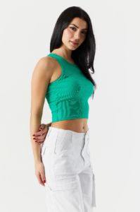 Ribbed High Neck Tank sold by Urban Planet