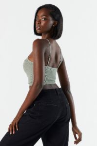 Camisole côtelée uni sans couture sold by Urban Planet