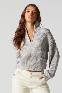 Chandail en tricot avec quart de fermeture à glissière sold by Urban Planet