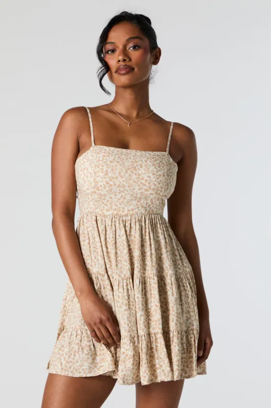 Floral Tiered Mini Dress sold by Urban Planet