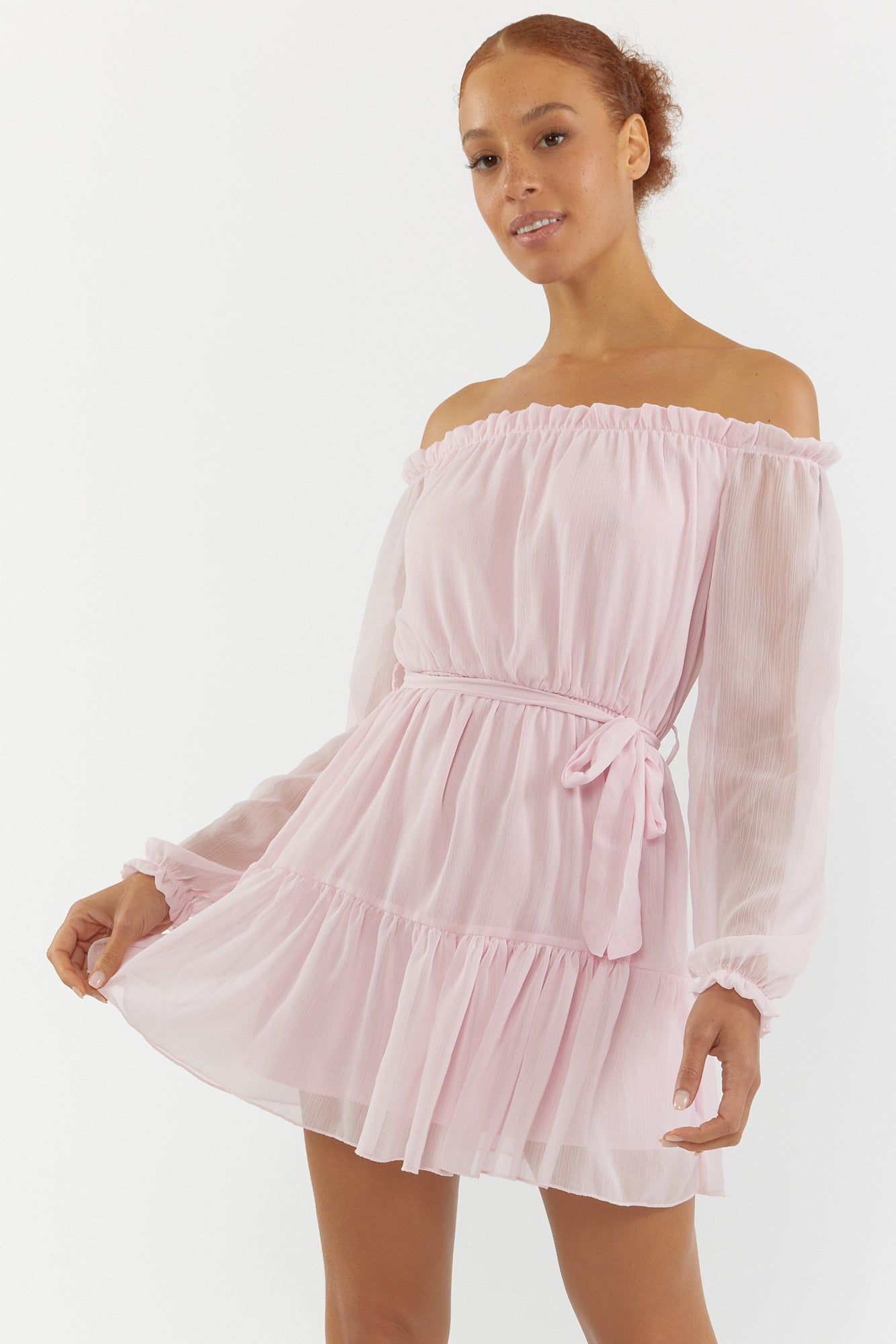 Minirobe à épaules dénudées en filet sold by Urban Planet product image thumbnail 5