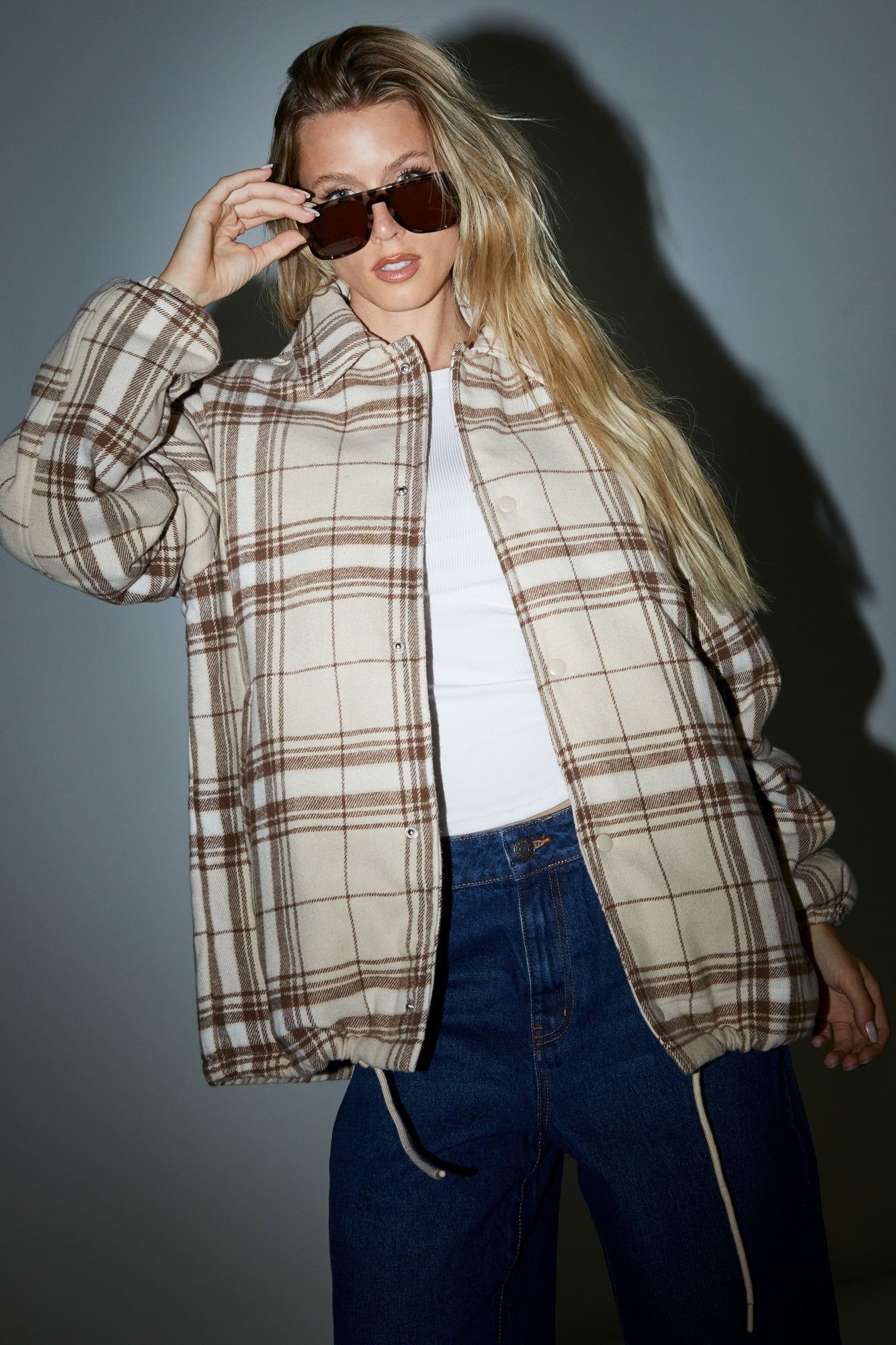 Blouson d'entraînement surdimensionné à carreaux sold by Urban Planet product image thumbnail 4