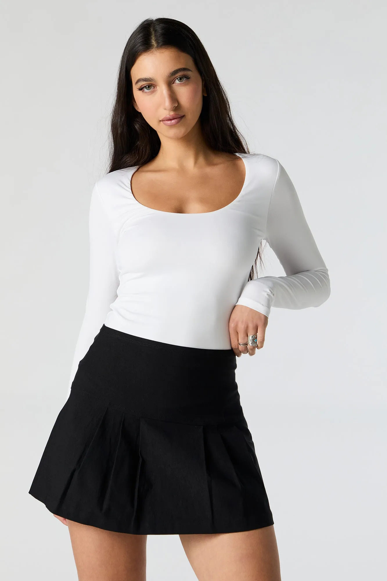Solid Pleated Mini Skirt sold by Urban Planet